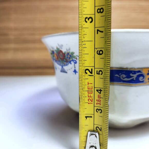 Myott Bowl MYO100 Fruit in Urn Blue Band Scalloped Edge Staffordshire England - Picture 8 of 8